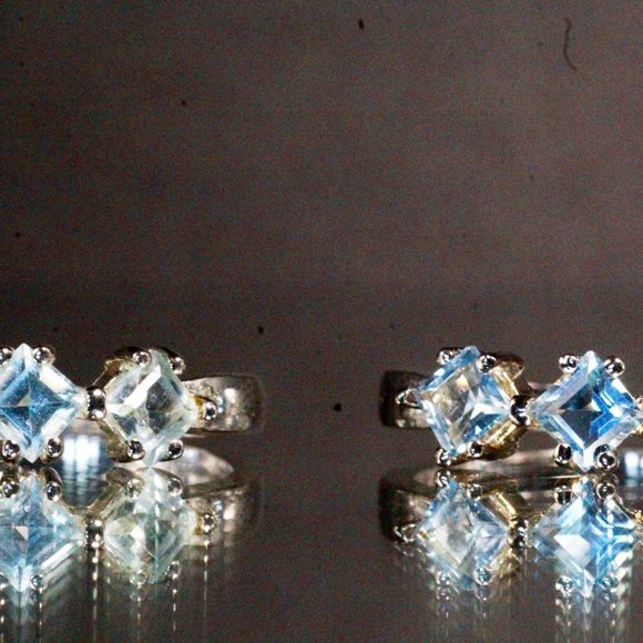 Contemporary QVC Sterling Silver Light Blue Topaz Stackable or Friendship Ring - Picture 4 of 7